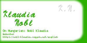 klaudia nobl business card